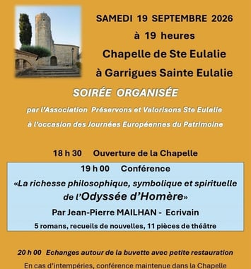 Conférence "La richesse philosophique, symbolique et spirituelle de l'Odyssée d'Homère"