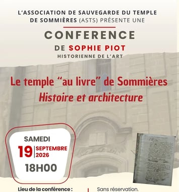 Conférence : le temple "au livre" de Sommières, histoire et architecture