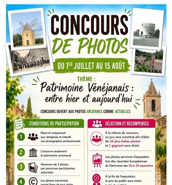 Exposition des photos du concours "patrimoine Vénéjanais entre hier et aujourd'hui"